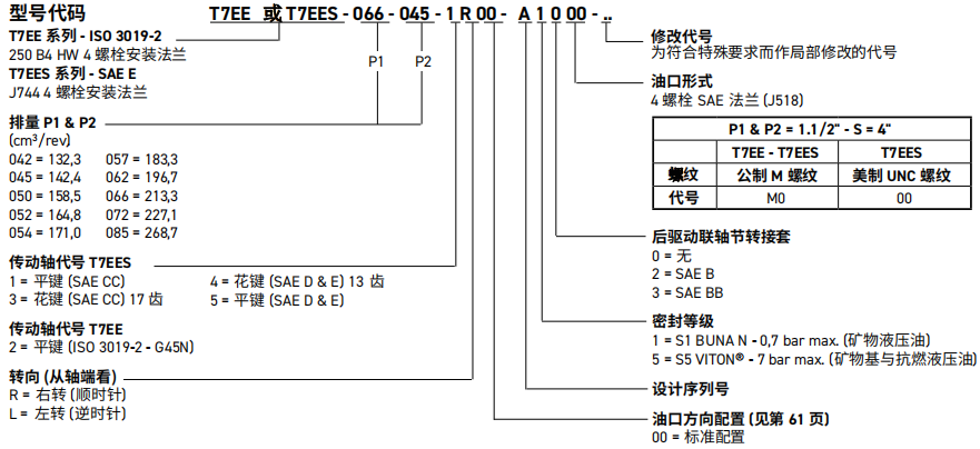 T7EE/T7EES系列葉片泵型號(hào)說明