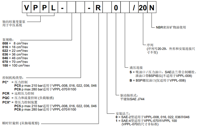 迪普馬柱塞泵型號(hào)說明